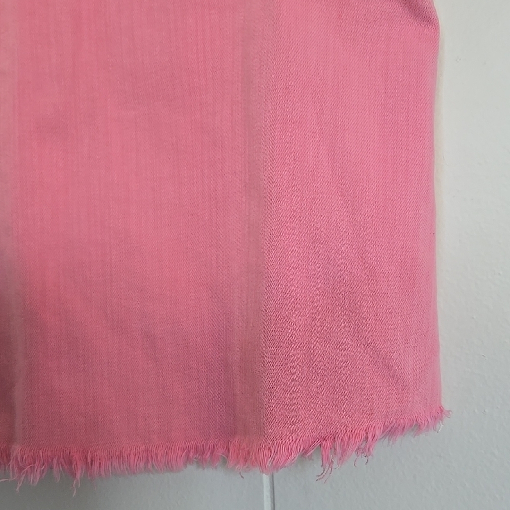 Aerie Women's Medium Denim Open Back Fringe Sleeveless Tank Top, Pink - Picture 6 of 7